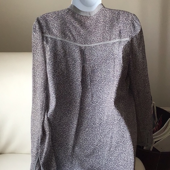 Tory Burch Silk Leopard Print Ruffle Front Blouse with Camisole - Picture 5 of 16